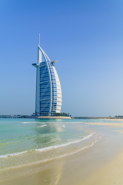 Burj Al Arab Hotel Wahrzeichen Von Dubai Jumeirah Lizenzfreies Bild