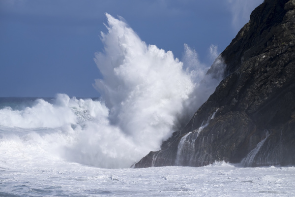 Brandung Playa De Vallehermoso La Gomera Kanarische Stock Photo