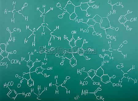 Organische Chemische Formeln Auf Tafel Lizenzfreies Foto 12390736