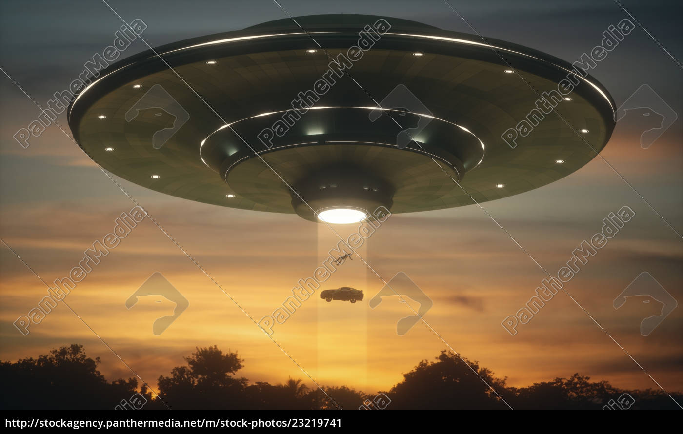 Ufo Alien Entf Hrung Lizenzfreies Bild Bildagentur