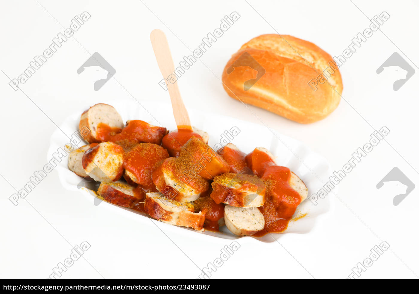 Currywurst Mit Br Tchen Stockfoto Bildagentur Panthermedia