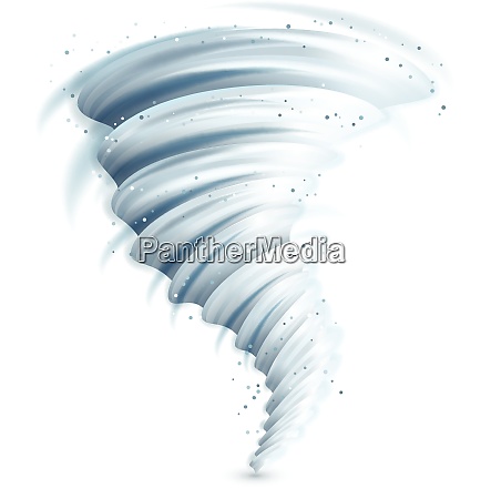 Realistic Tornado Swirl Isolated On White Background Lizenzfreies