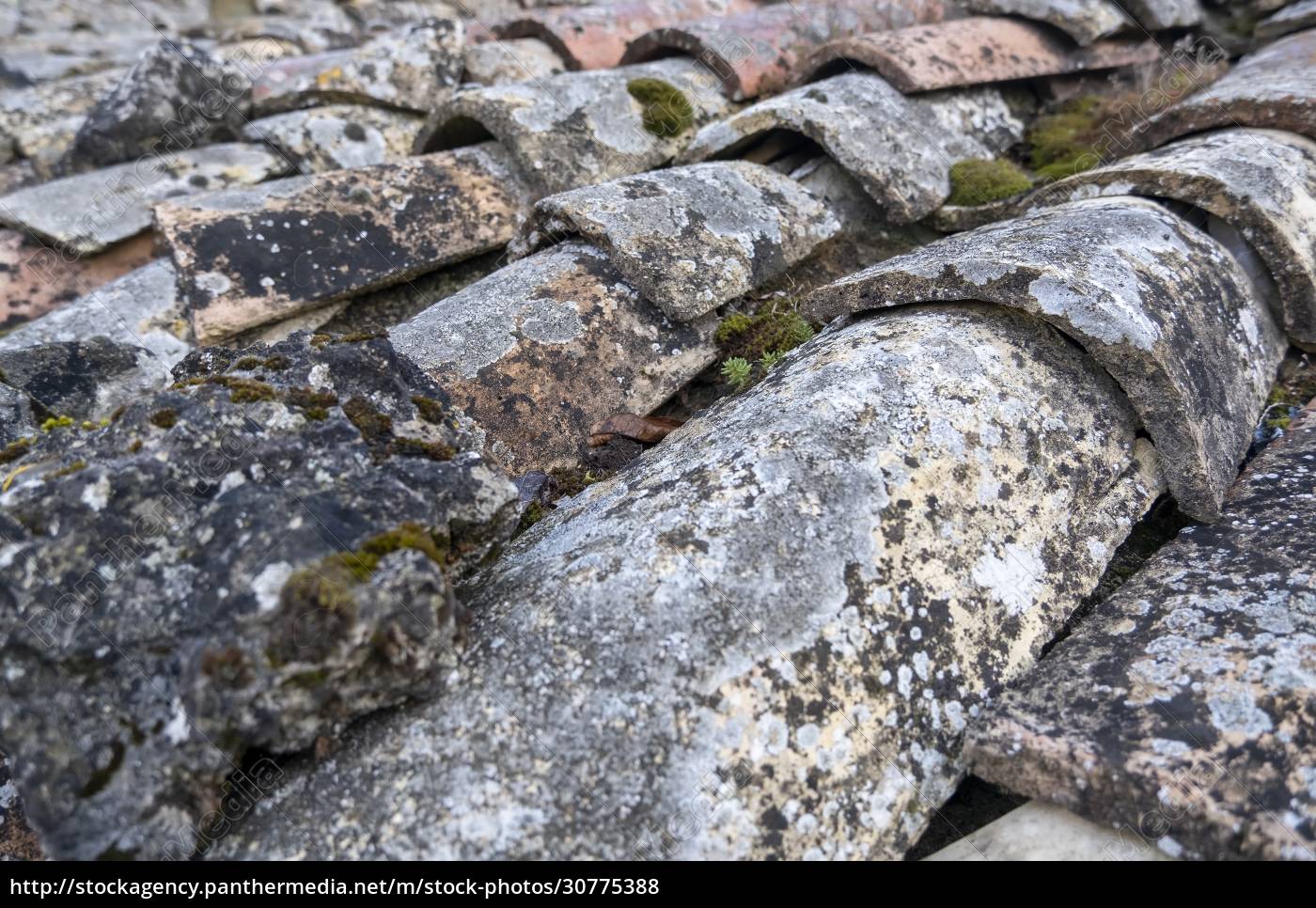 Old Ceramic Roof Tiles Lizenzfreies Foto Bildagentur