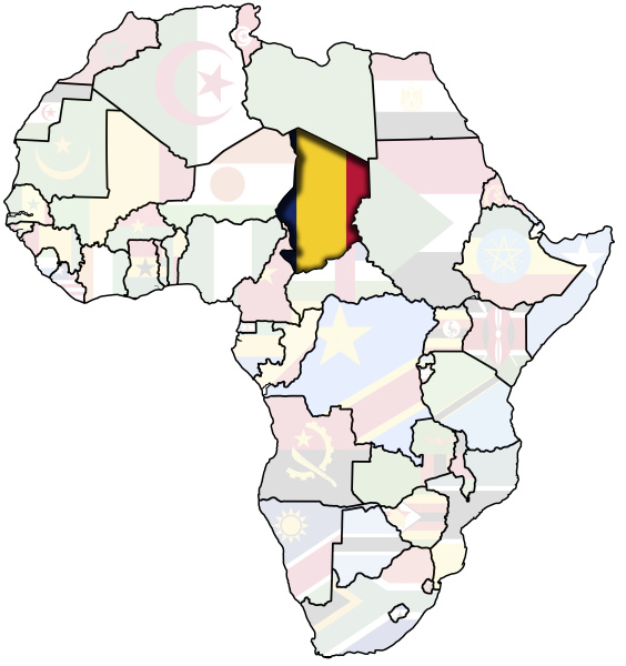 chad auf afrika karte