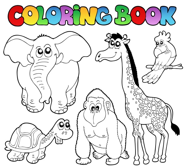 Coloring book tropical animals 2 Lizenzfreies Bild 5706163