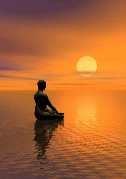 meditation durch sonnenuntergang