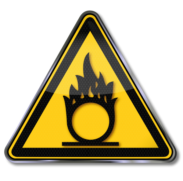schild warnung vor brandfoerdernden stoffen