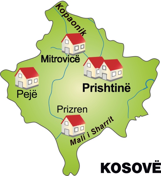 karte von kosovo als infografik in