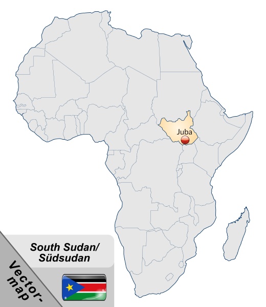 karte von suedsudan mit hauptstaedten in