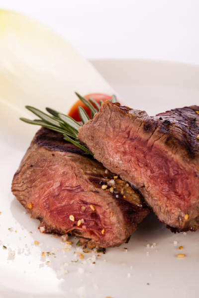 Medium Gebratenes Rindersteak Filet Mit Pfeffer Und Lizenzfreies Foto