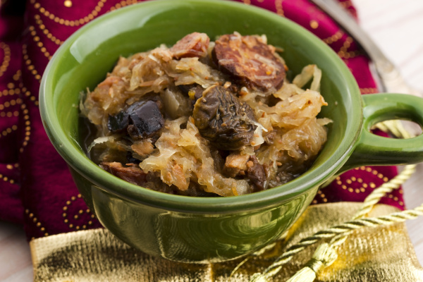 traditional polish sauerkraut bigos with mushrooms - Stockfoto ...