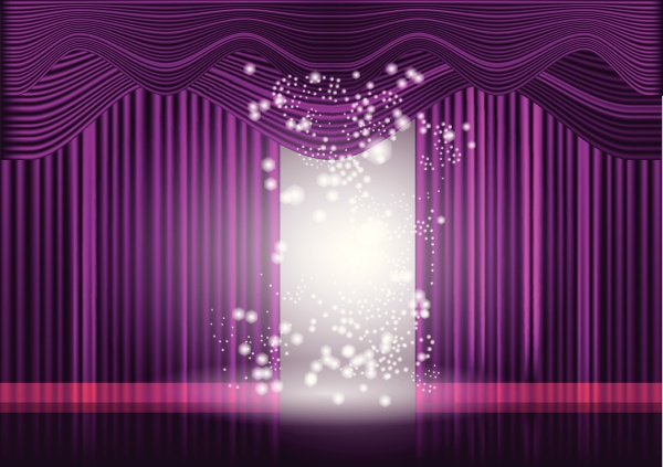 violet theaterbuehnenvorhang