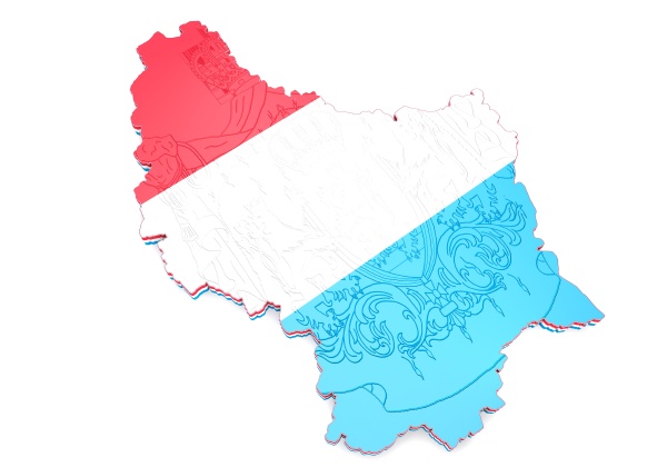 karte illustration von luxemburg mit flagge