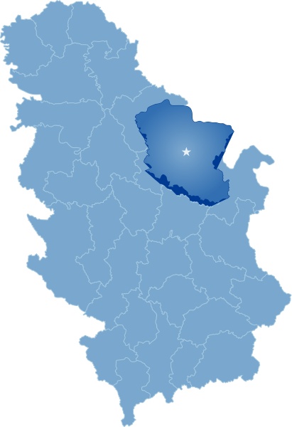 karte von serbien unterbezirk branicevo district