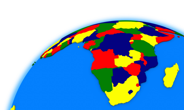 suedafrika auf der politischen landkarte des