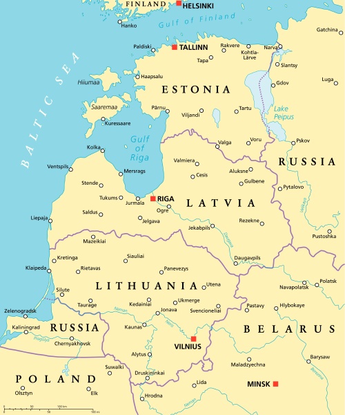 baltische laender politische karte
