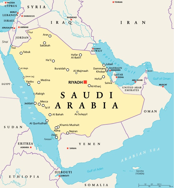 saudi arabien politische karte