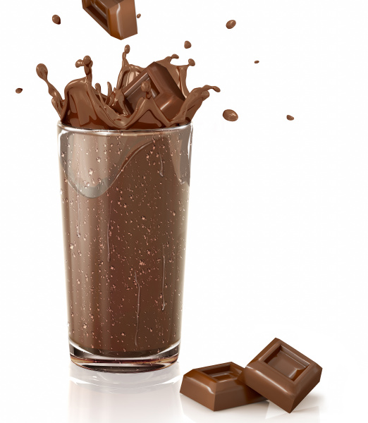 Schokoladenwürfel die in ein Choco-Milchshakeglas - Stockfoto #15558063 ...