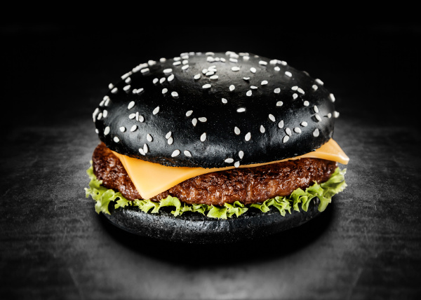japanese black burger with cheese
