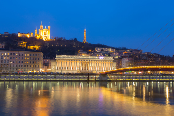 lyon saone river fourviere notre dame