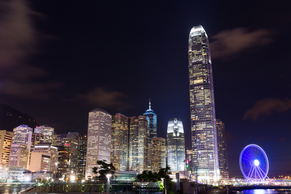 hongkong skyline in der nacht