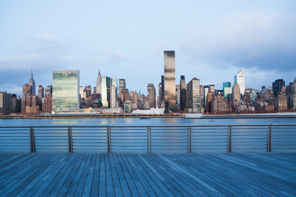 new york city skyline und waterfront