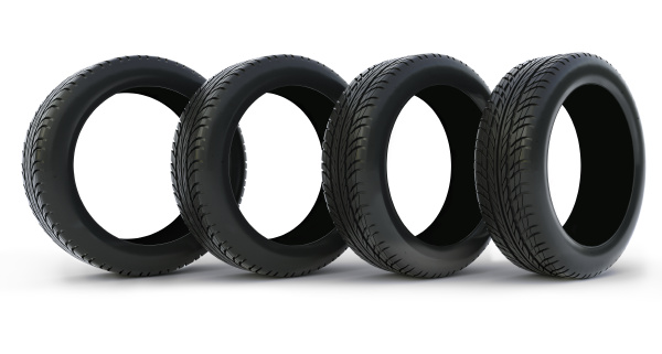 car tire on a white background