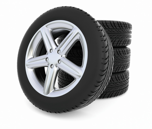 car tire on a white background