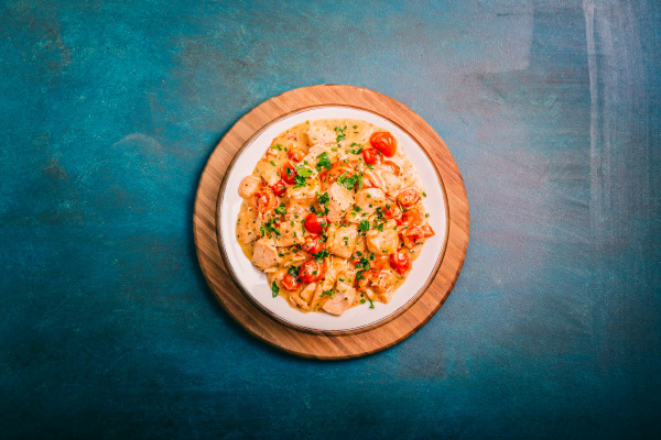 Lachs Sahne mit Tomaten - Stockfoto #19837323 | Bildagentur PantherMedia