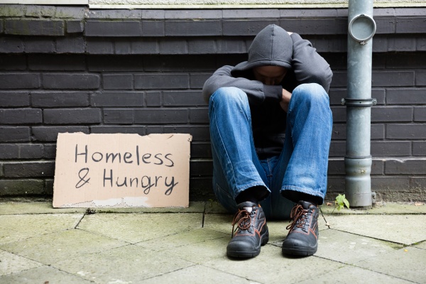 obdachlose und hungry man