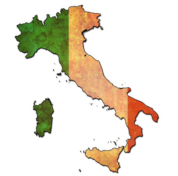 italien gebiet mit flagge