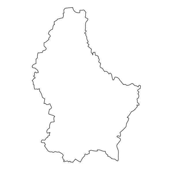 umriss karte von luxemburg