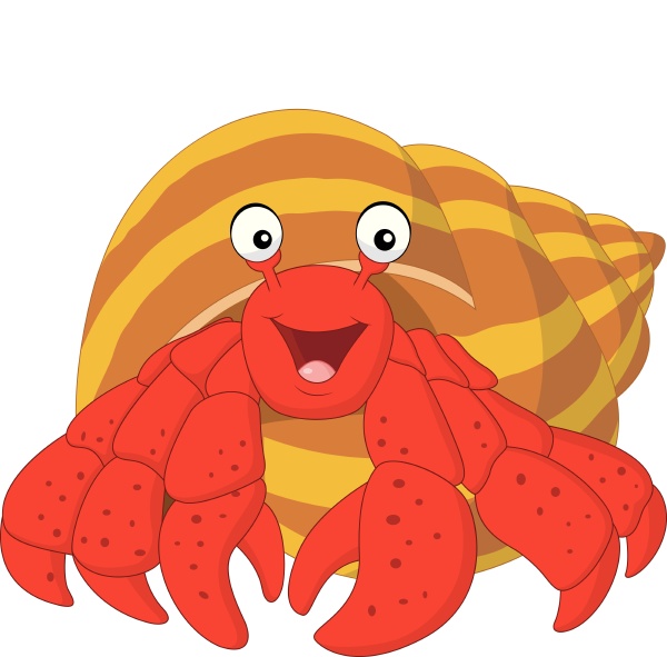 cartoon einsiedler krabbe