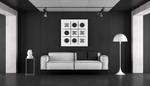 minimalist schwarz weiss wohnzimmer
