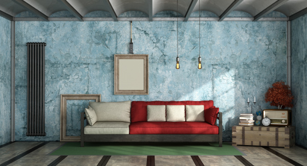wohnzimmer im industriellen stil