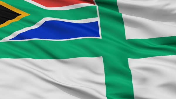 suedafrika marinefahne flaggen nahaufnahme