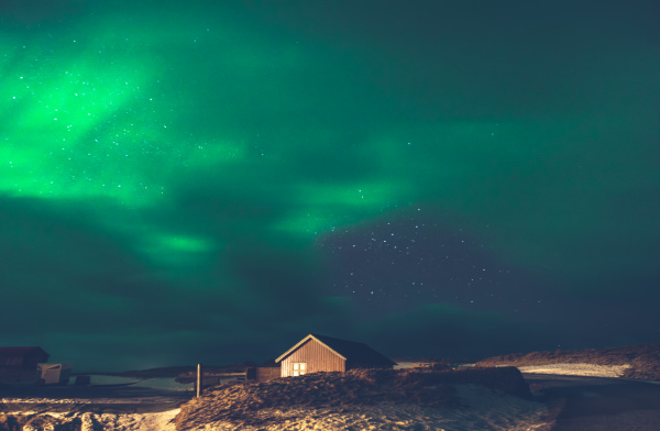 aurora borealis island