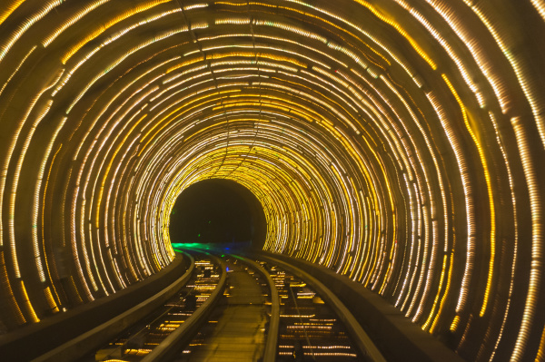 bund sightseeing tunnel pudong shanghai china