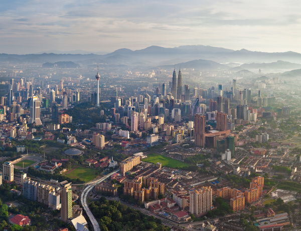 allgemeine luftaufnahme von kuala lumpur malaysia