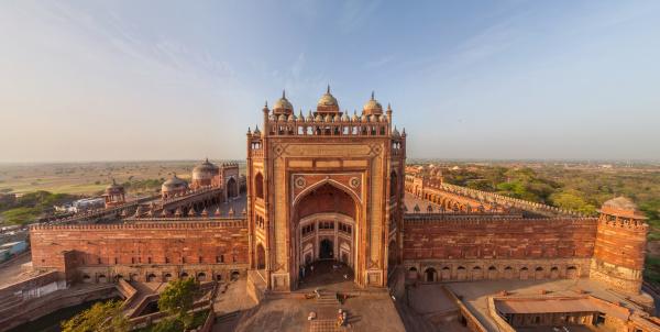 luftaufnahme der altstadt von fatehpur sikri