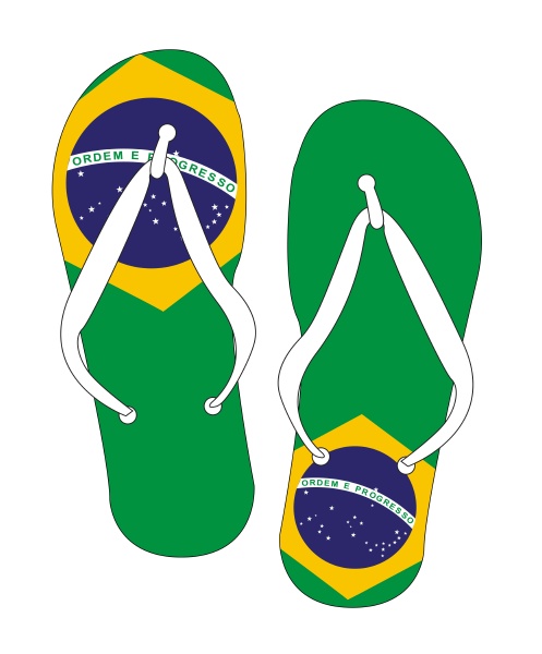 brasilianische flagge flip flop schuhe
