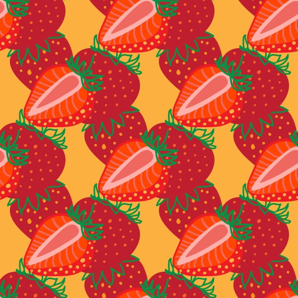 vektor nahtloses muster von erdbeeren design