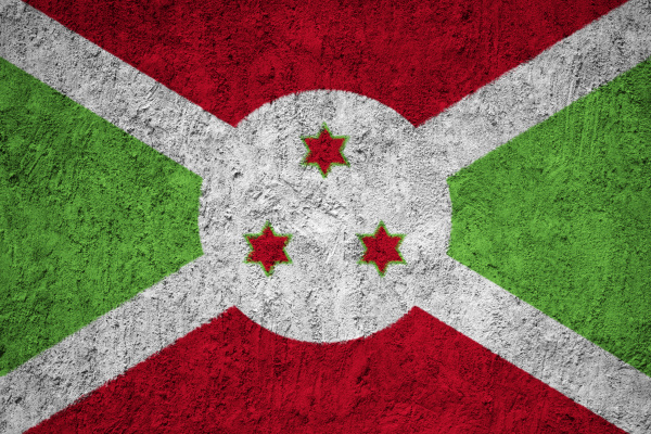 burundische flagge auf die rissige grunge