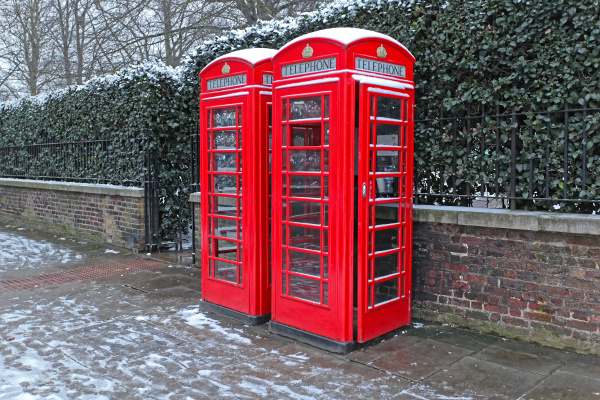 snow telephone booths