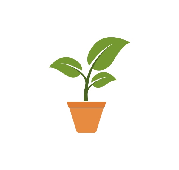 pflanze in topf icon logo vektor