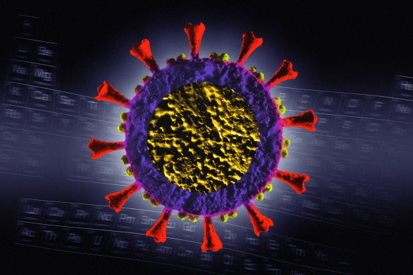digital generiertes coronavirus modell