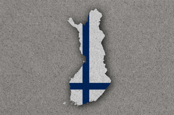 karte und flagge von finnland auf