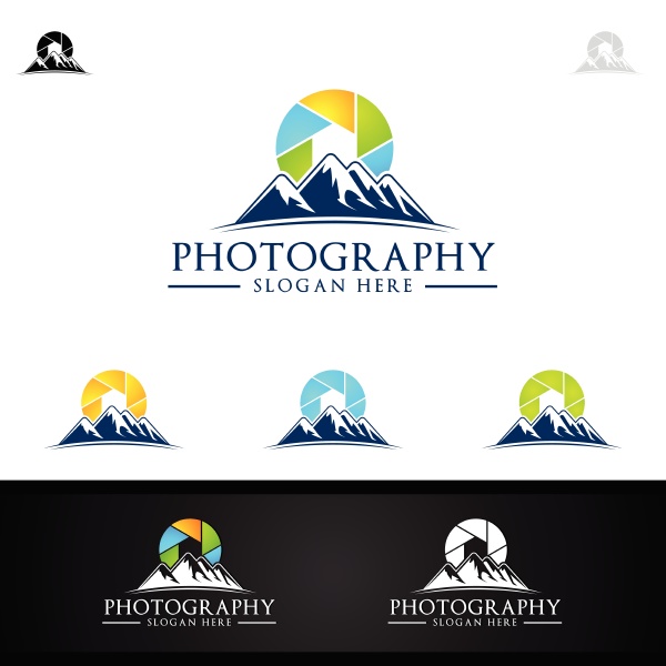 bergkamera fotografie logo icon vektor design