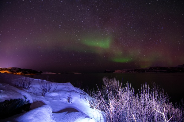 aurora borealis bei tromsoe norwegen