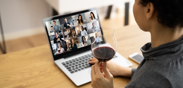 online virtual wine tasting video call